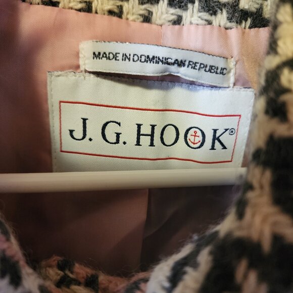 Women's Size 14 J.G. Hook Cream/Gray/Pink Wool Blend Full Length Coat - Picture 6 of 11